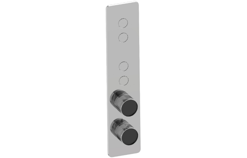 Graff G-18024VBQ-AU-T - Contemporary 4-Button Paired Knob Oblique Knurl Vertical Trim