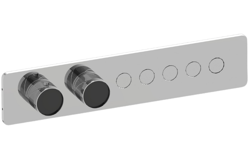Graff G-18025HBQ-AU-T - Contemporary 5-Button Paired Knob Oblique Knurl Horizontal Trim