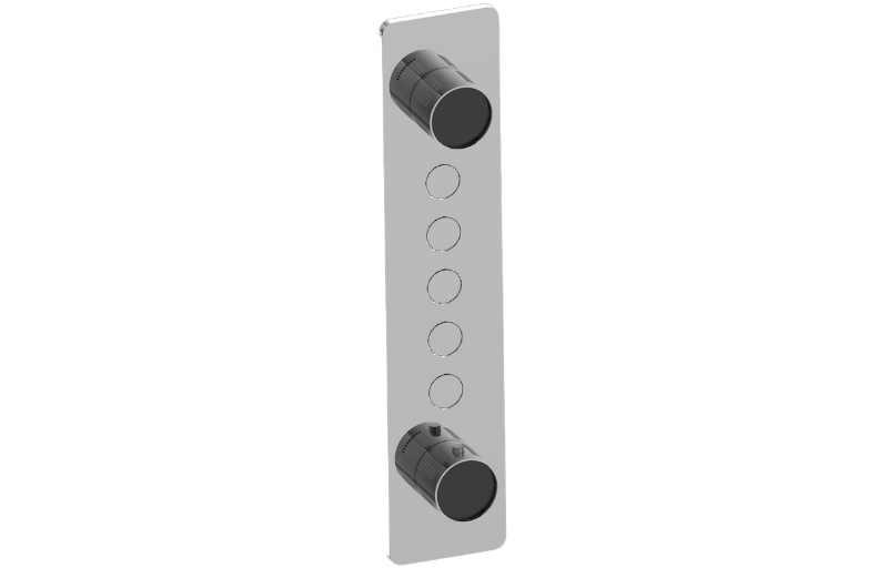 Graff G-18025VAF-AU-T - Contemporary 5-Button Split Knob Fluted Knurl Vertical Trim