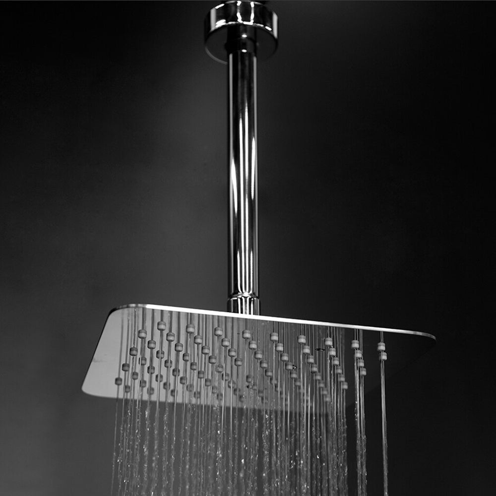 Lacava - Wall Mount Or Ceilling Mount Tilting Square Rain Shower Head With Ultra Thin Edge And Flow Regulator 2.5 Gal/Min, 85 Rubber Nozzles. Arm And Flange Sold Separately. 8"X 8"