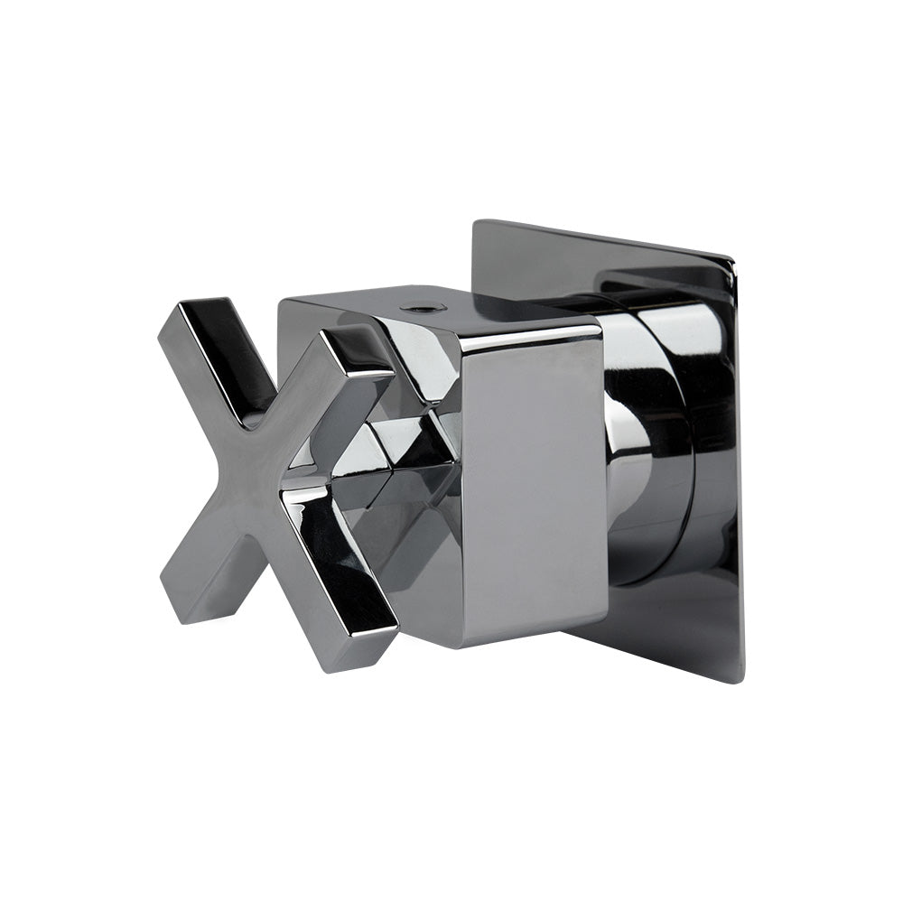 Lacava - Trim Only - Stop Valve 3/4 + 1/2 Adapter, Flow Rate 12 Gpm (43.5 Psi), Cross Handle, Square Back Plate