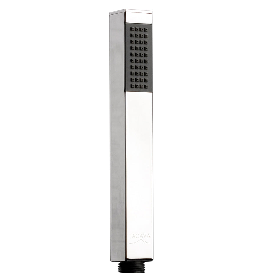Lacava 2060-CR - Hand-Held Square Shower Head With 59" Flexible Hose, Rain Jet.