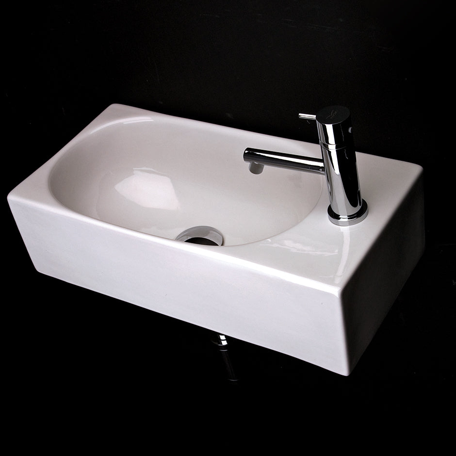 Lacava 2982-00-001 - Wall-Mount Or Above-Counter Porcelain Bathroom Sink Without An Overflow, 00 - No Faucet Holes, 01 - One Faucet Hole, 21 5/8"W X 10 5/8"D X 4 3/4"H