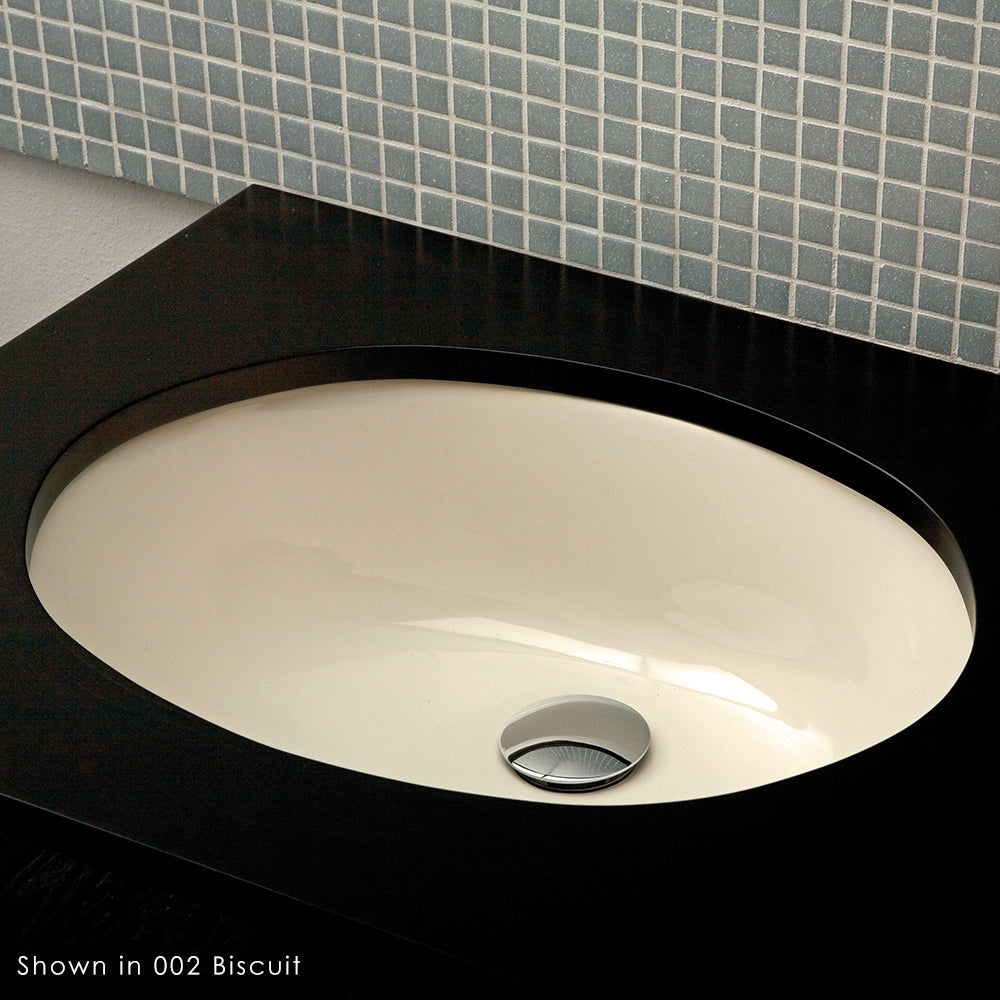 Lacava 33S-001 - Under-Counter Porcelain Bathroom Sink With An Overflow, 17"W, 14"D, 5 1/2"H