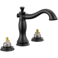 Delta 3597LF-BLMPU-LHP - Two Handle Wide Spread Lavatory W/ Metal Pop-Up