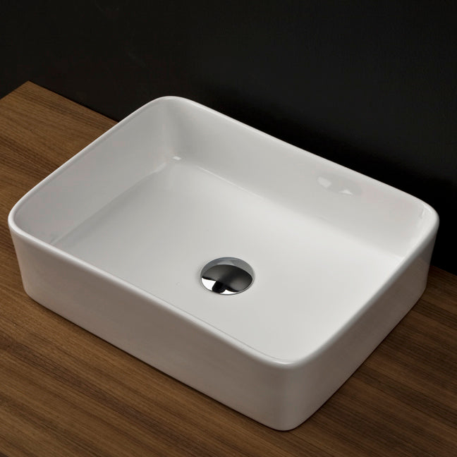 Lacava 4030A-001 - Vessel Porcelain Bathroom Sink W/O Overflow, Glazed Exterior.19 1/8"W, 14 7/8 "D, 5"H