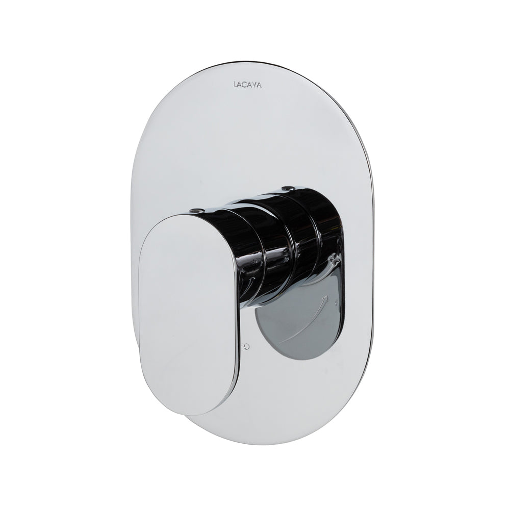 Lacava - Flou Trim - Built-In Progressive Pressure Balancing Mixer With A Lever Handle And Oblong Backplate. Water Flow Rate: 5.6 Gpm At 43.5 Psi. W:5", H: 7-1/4" - Rough-In # Vpbp Sold Separately