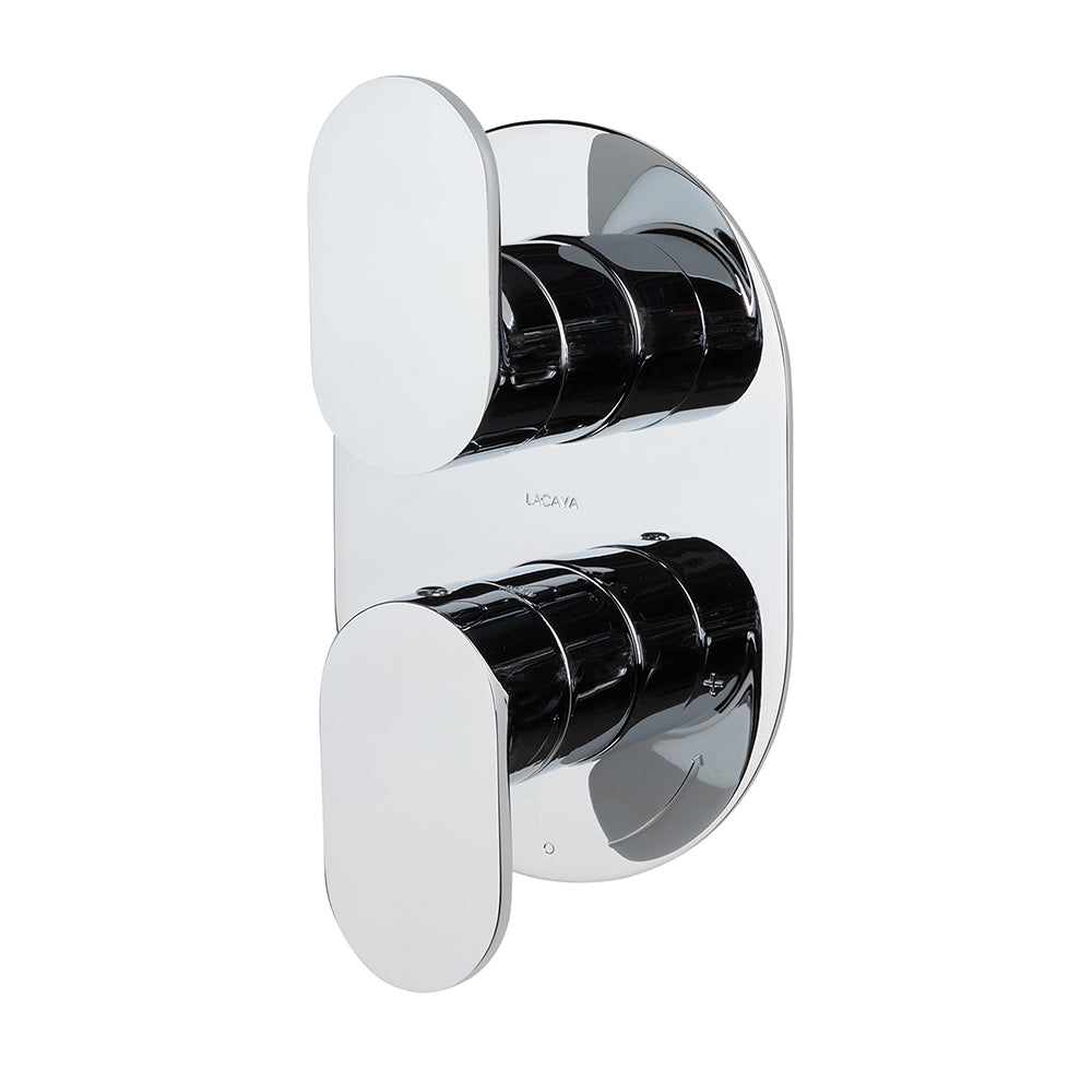 Lacava - Built-In Progressive Pressure Balancing Mixer With 2-Way Diverter, Two Lever Handles And An Oval Backplate. Water Flow Rate: 5.6 Gpm At 45 Psi.