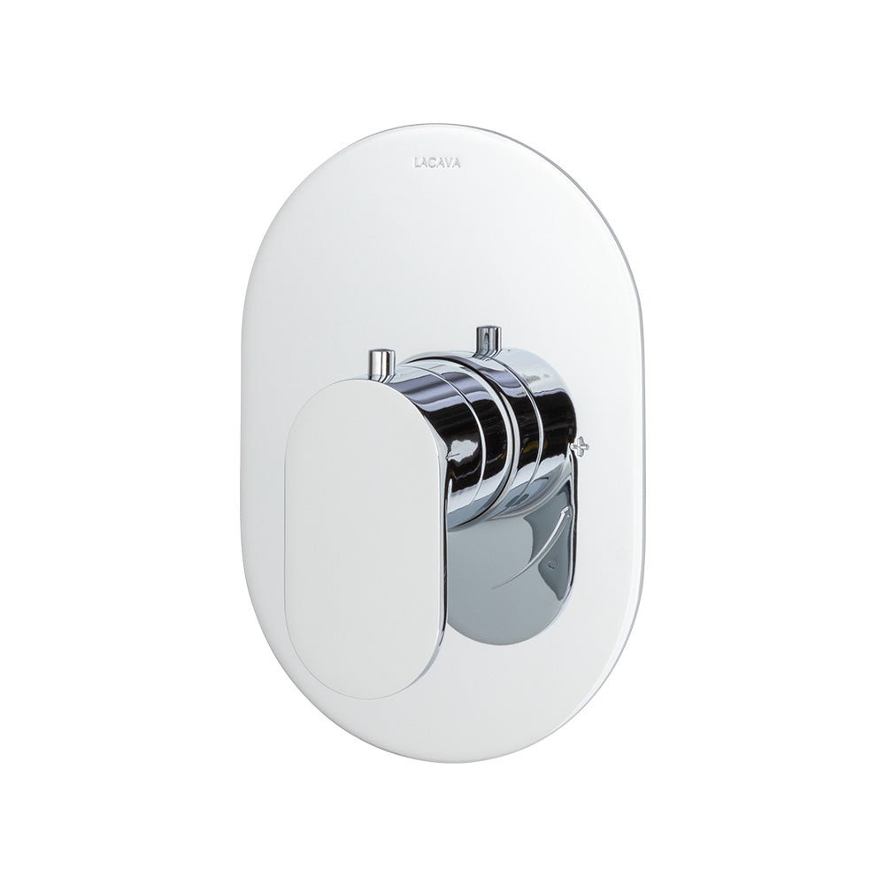 Lacava - Trim Only - Thermostatic Valve Gpm 10 (60Psi) With Oblong Back Plate And Oval Lever Handle