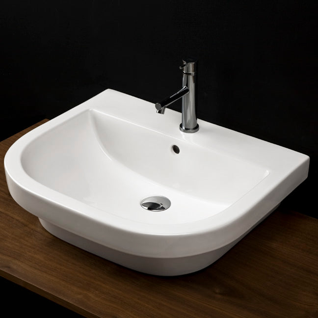 Lacava 4281-03-001 - Drop-In Or Wall-Mounted Bathroom Sink With Overflow And With 01 - One Faucet Hole, 02 - Two Faucet Holes, 03 - Three Faucet Holes In 8" Spread., 23 5/8"W X 19 3/4"D X 7 1/2"H