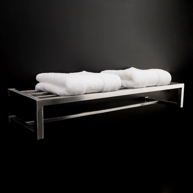 Lacava - Wall-Mount 24 1/2"W Towel Shelf With A Towel Bar Made Of Stainless Stee.