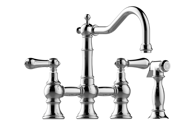 Graff G-4845-LM34-BB - Bridge Kitchen Faucet With Side Spray