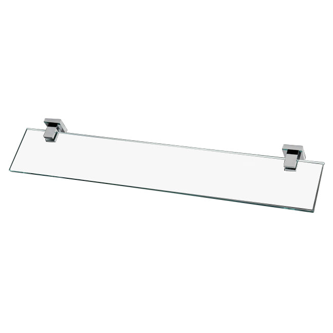 Lacava - Wall-Mount Clear Glass Shelf With Chrome Plated Brass Brackets.W: 23 5/8” D: 4 3/4”