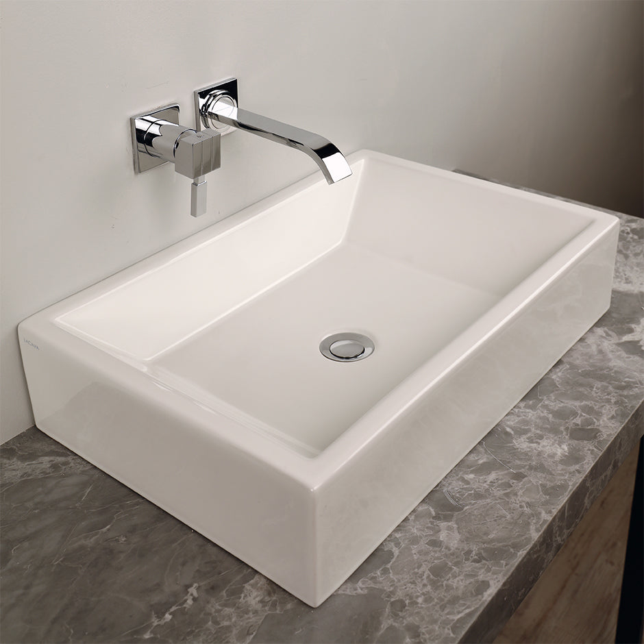 Lacava 5032A-001 - Vessel Porcelain Bathroom Sink Without An Overflow, No Faucet Holes, 23 5/8 "W, 15 3/4"D, 5"H