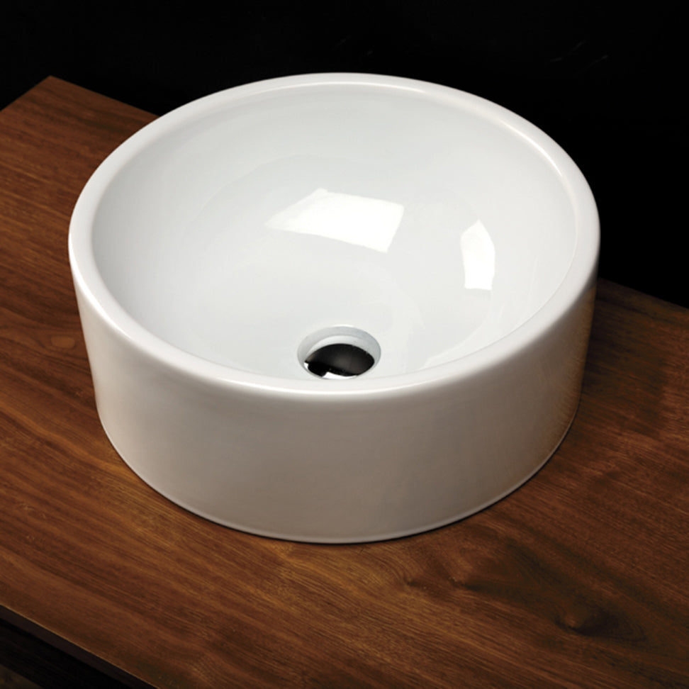Lacava 5050-42C-001 - Vessel Porcelain Bathroom Sink With An Overflow.Glazed Exterior.16 1/2"Diam, 6 3/8"H