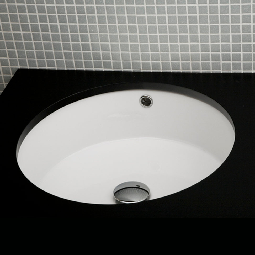 Lacava 5057-001 - Under-Counter Porcelain Bathroom Sink With An Overflow, Glazed Exterior, 19 3/4"Diam, 6 7/8"H