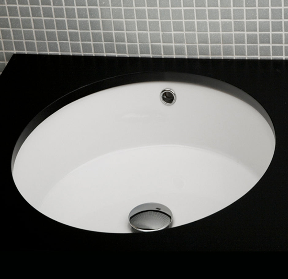 Lacava 5057S-001 - Under-Counter Porcelain Bathroom Sink With An Overflow.16" Diam, 6 3/4"H