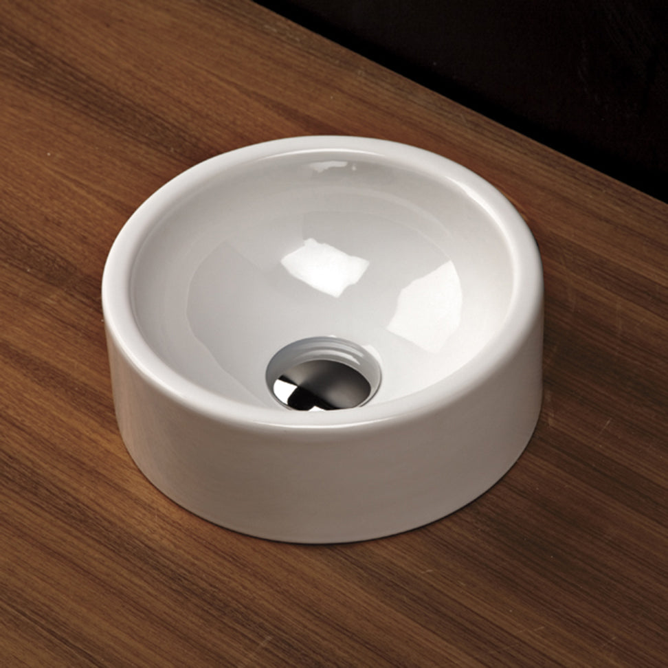 Lacava 5059A-001 - Vessel Porcelain Bathroom Sink Without An Overflow. Glazed Exterior.10 5/8"Diam, 5"H