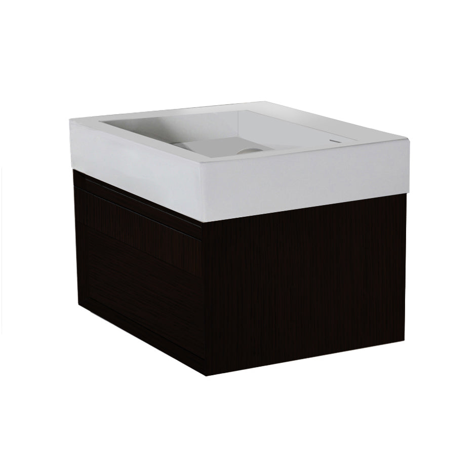 Lacava - Wall-Mount Under-Counter Vanity With Finger Pulls On One Drawer, The Drawer Has U-Shaped Notch For Plumbing. W: 21 1/4", D: 14 1/4", H: 12".