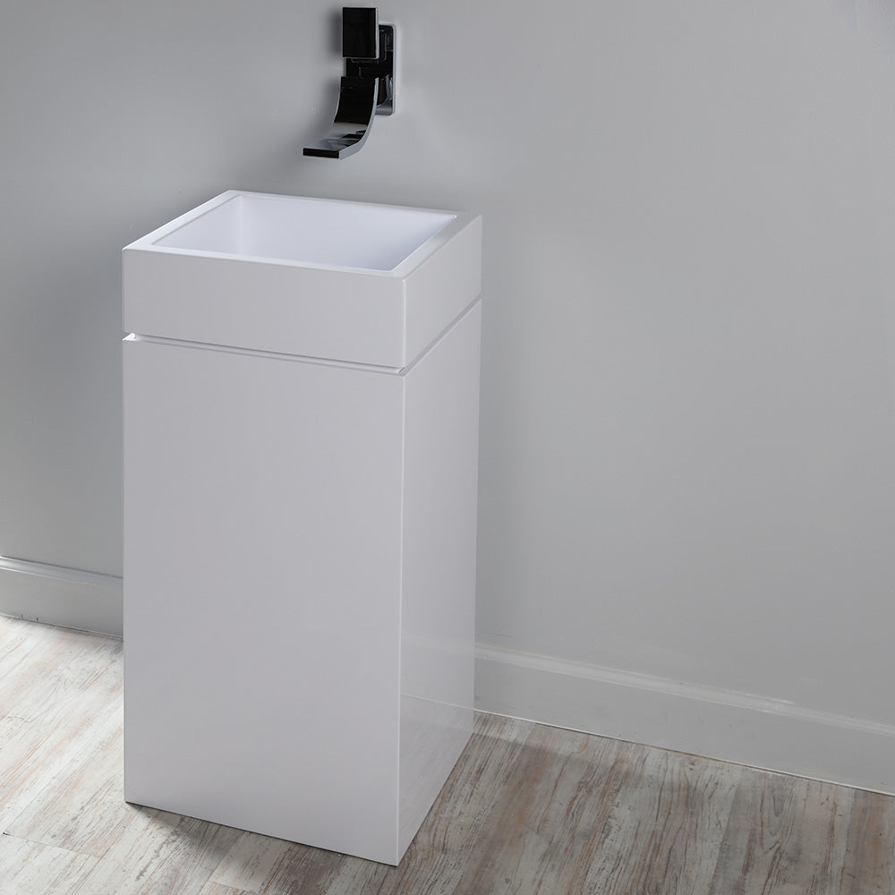 Lacava - Pedestal Made Of Solid Surface For Bathroom Sink 5125 (Sold Separately), 16"W X 16"D X 28"H