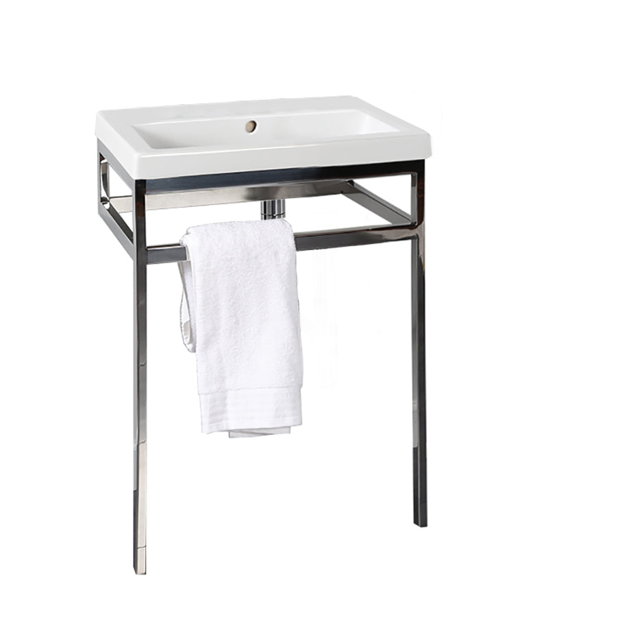 Lacava - Floor-Standing Metal Console Stand With A Towel Bar. It Must Be Attached To Wall. W:23", D: 17 3/4", H: 33".