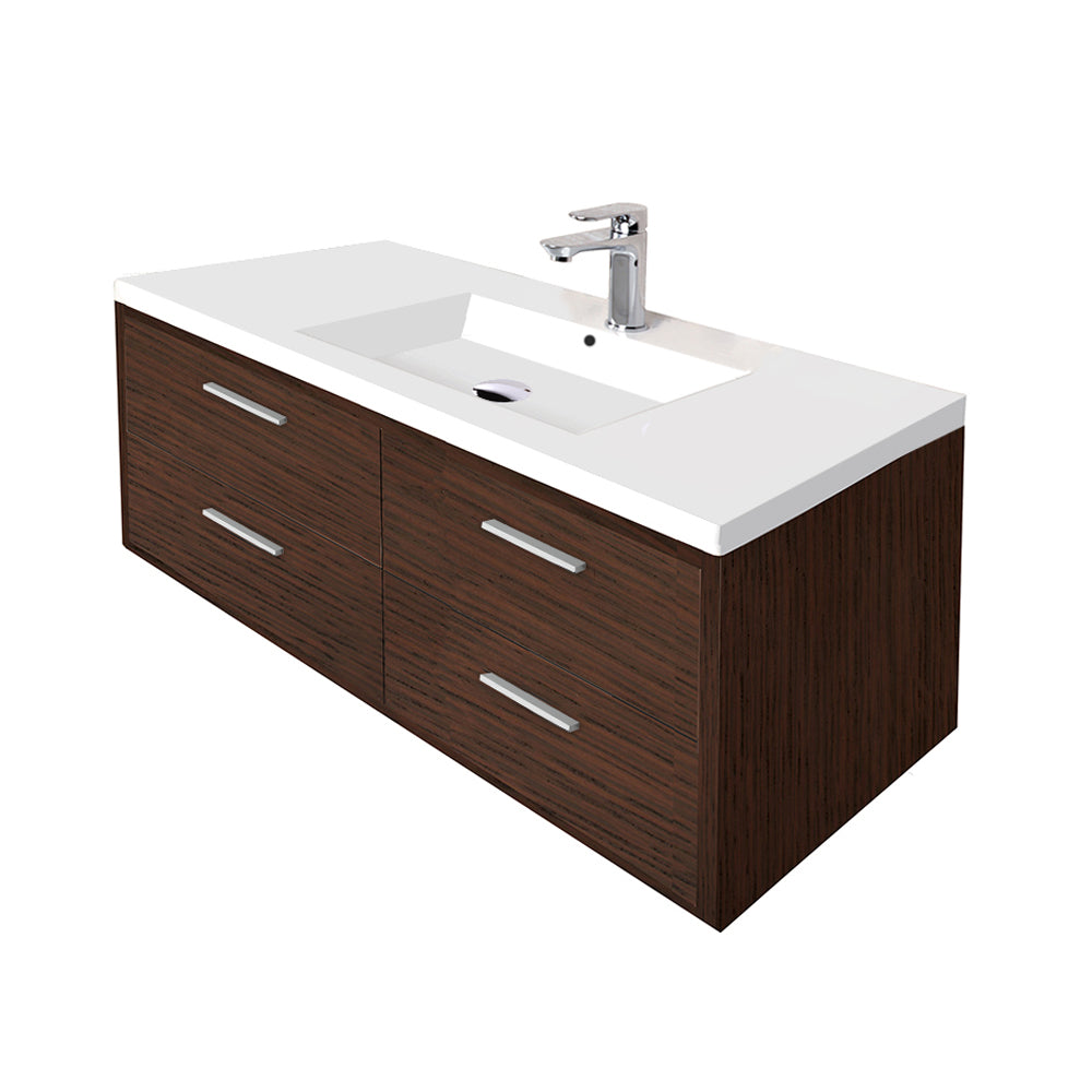 Lacava - Wall-Mount Under-Counter Vanity With Four Push-Open Drawers Adorned With Metal Inserts And Equipped With Drawer Organizers. It Can Be Installed With Sink #5233 Or #5213. 38 7/8" W, 17 3/4" D, 15 7/8" H.