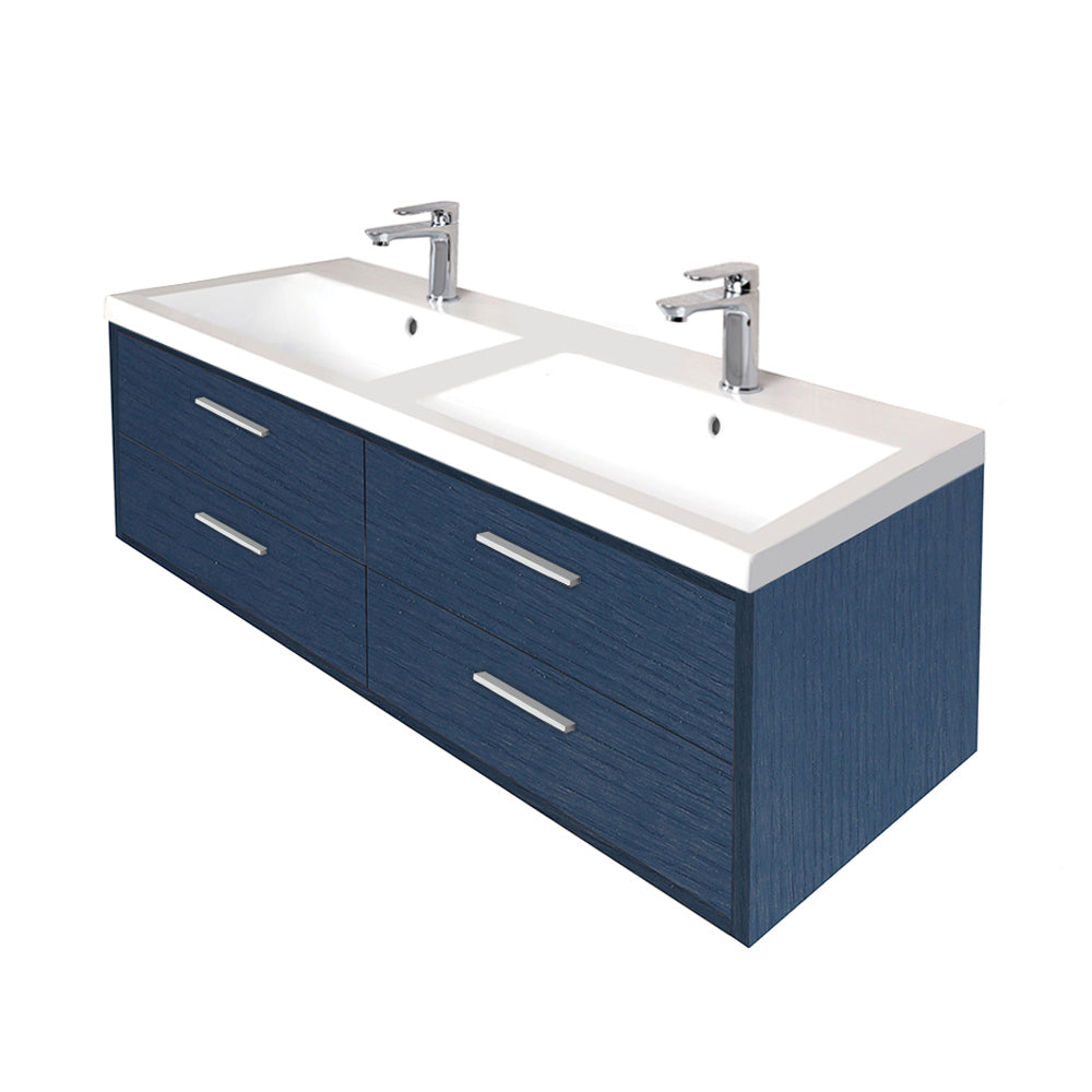 Lacava - Wall-Mount Under-Counter Vanity With Four Push-Open Drawers Adorned With Metal Inserts And Equipped With Drawer Organizers. It Can Be Installed With Sink #5234 Or #5214. W:46 7/8", D: 17 3/4", H: 15 7/8".