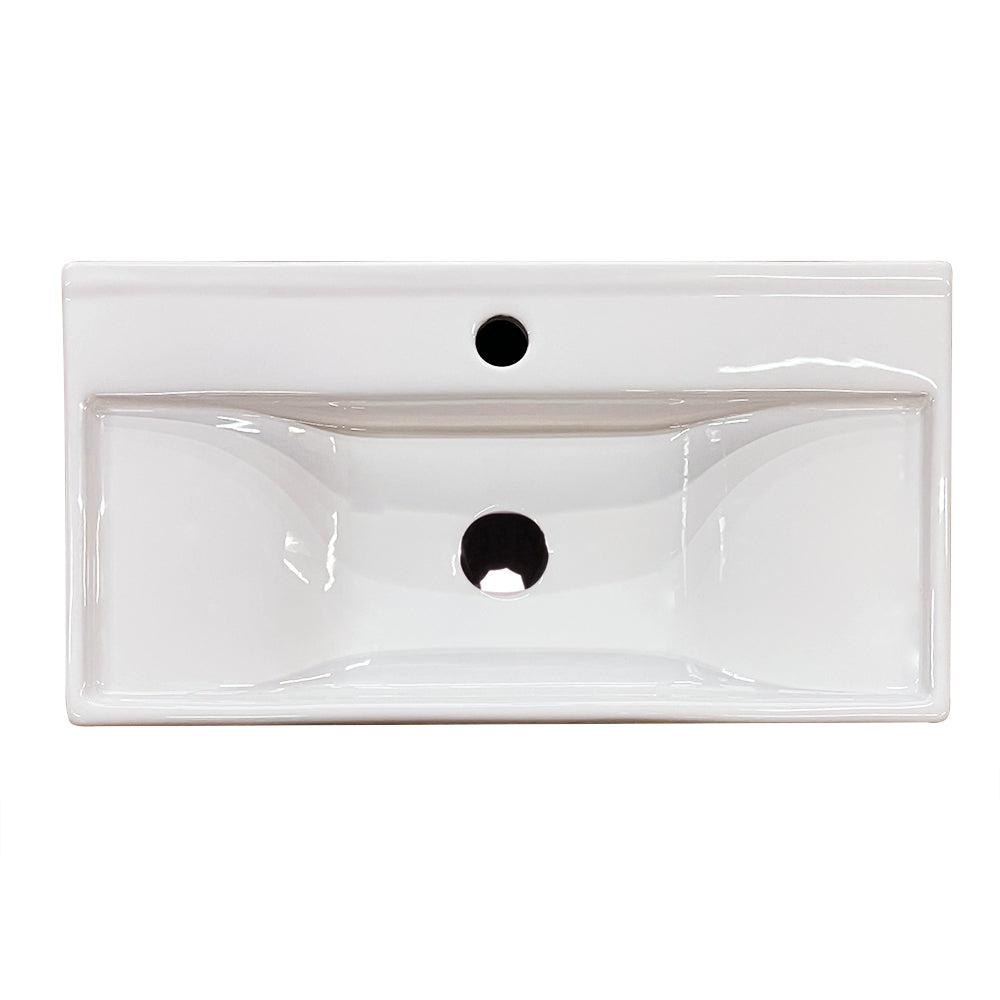Lacava 5461-02-001 - Vanity Top Porcelain Bathroom Sink Without An Overflow, 24 1/4"W, 13 1/8"D, 5 3/4"H, With 01 - One Faucet Hole, 02 - Two Faucet Holes (Center & Right) Or 03 - Three Faucet Holes In 8" Spread.