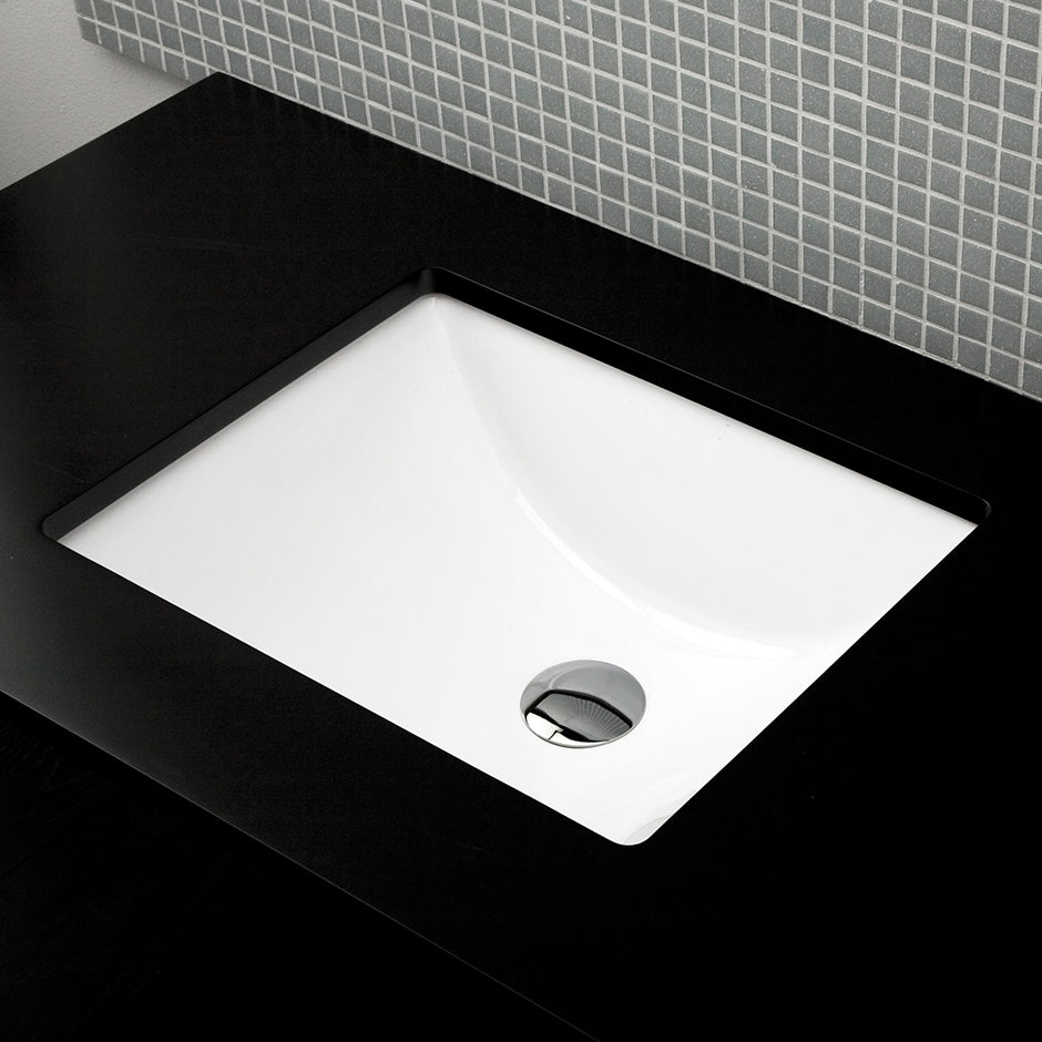 Lacava - Under-Counter Porcelain Bathroom Sink With An Overflow. Unglazed Exterior. 19"W, 15"D, 8"H.