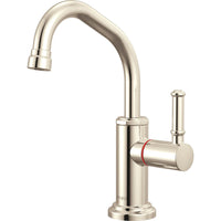 Brizo 61346LF-H-PN - Instant Hot Faucet With Angled Spout And Coin Edge Lever Handle