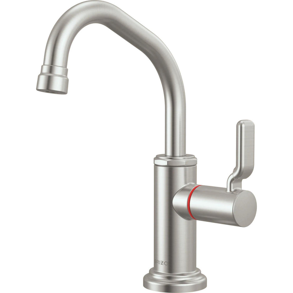 Brizo 61349LF-H-SS - Instant Hot Faucet With Angled Spout And Industrial Lever Handle