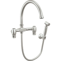 Brizo 621248LF-SSLHP - Wall Mount Bridge Faucet With Arc Spout And Side Sprayer - Less Handles