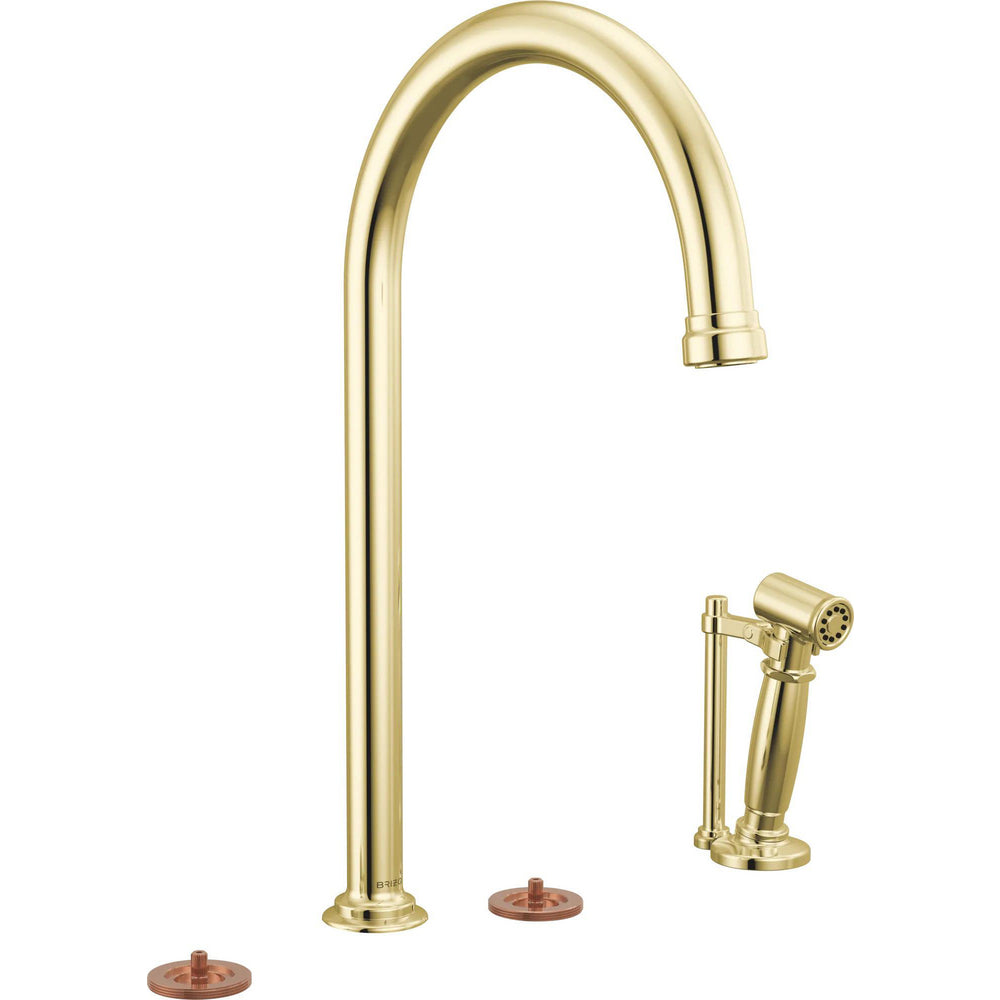 Brizo 621448LF-ULBLHP - Widespread Faucet With Arc Spout And Side Sprayer - Less Handles