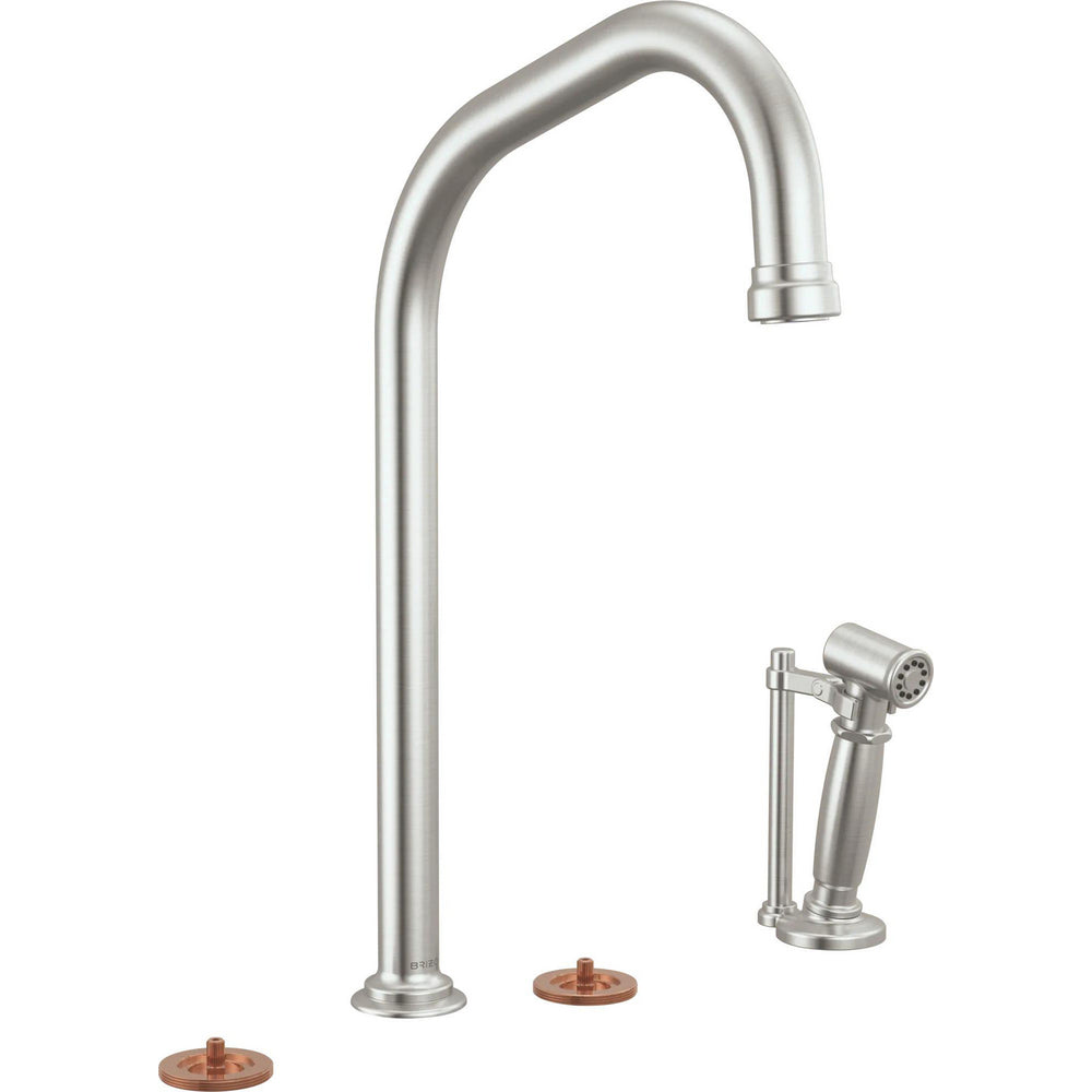 Brizo 621449LF-SSLHP - Widespread Faucet With Angled Spout And Side Spray - Less Handles