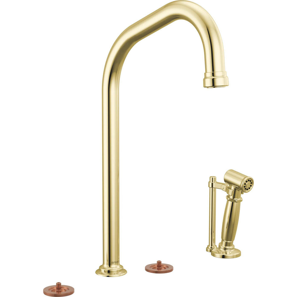 Brizo 621449LF-ULBLHP - Widespread Faucet With Angled Spout And Side Spray - Less Handles