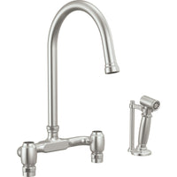 Brizo 62548LF-SSLHP - Deck Mount Bridge Faucet With Arc Spout And Side Sprayer - Less Handles