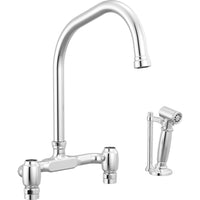 Brizo 62549LF-PCLHP - Deck Mount Bridge Faucet With Angled Spout And Side Sprayer - Less Handles