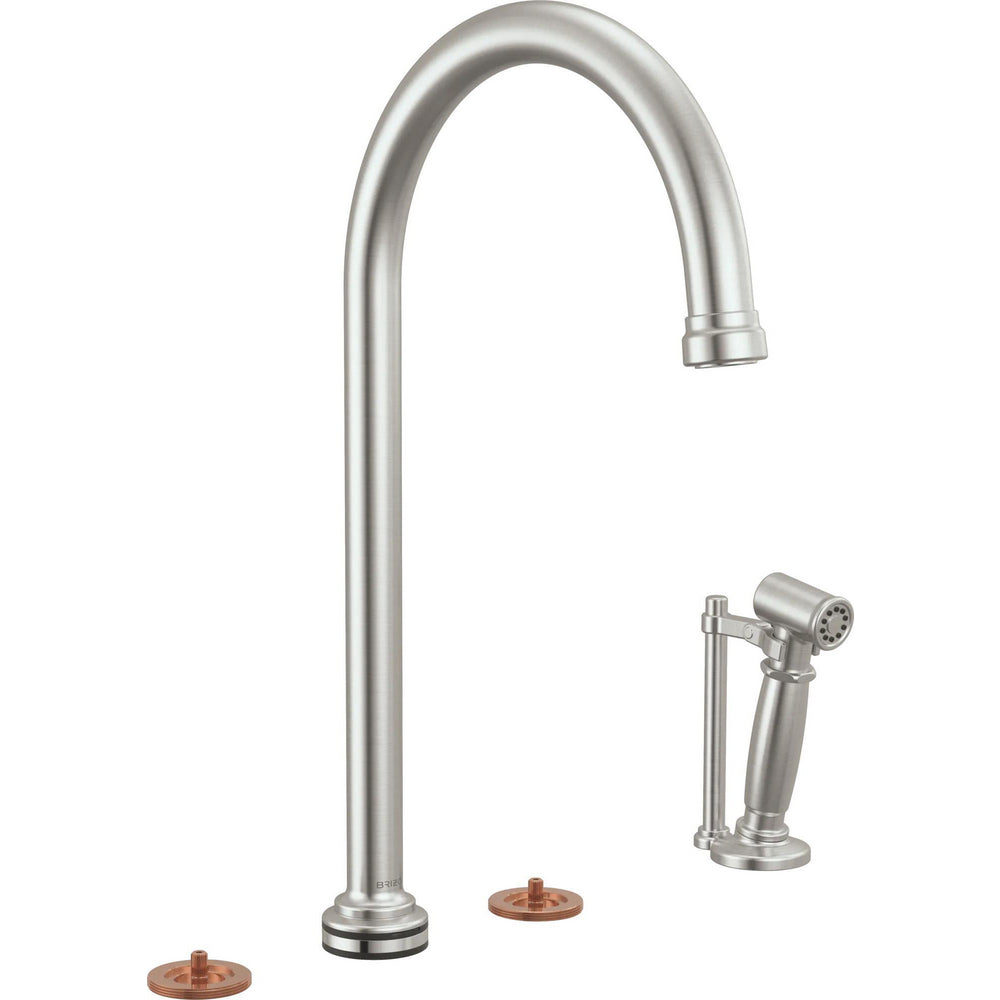 Brizo 641448LF-SSLHP - Smarttouch® Widespread Faucet With Arc Spout And Side Sprayer - Less Handles