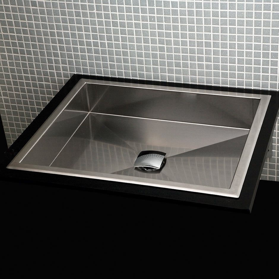 Lacava 7200-21 - Under-Counter Or Self-Rimming Bathroom Sink Without An Overflow. 16 Gauge Stainless Steel . W: 17” D: 14 5/8” H: 4 3/4”