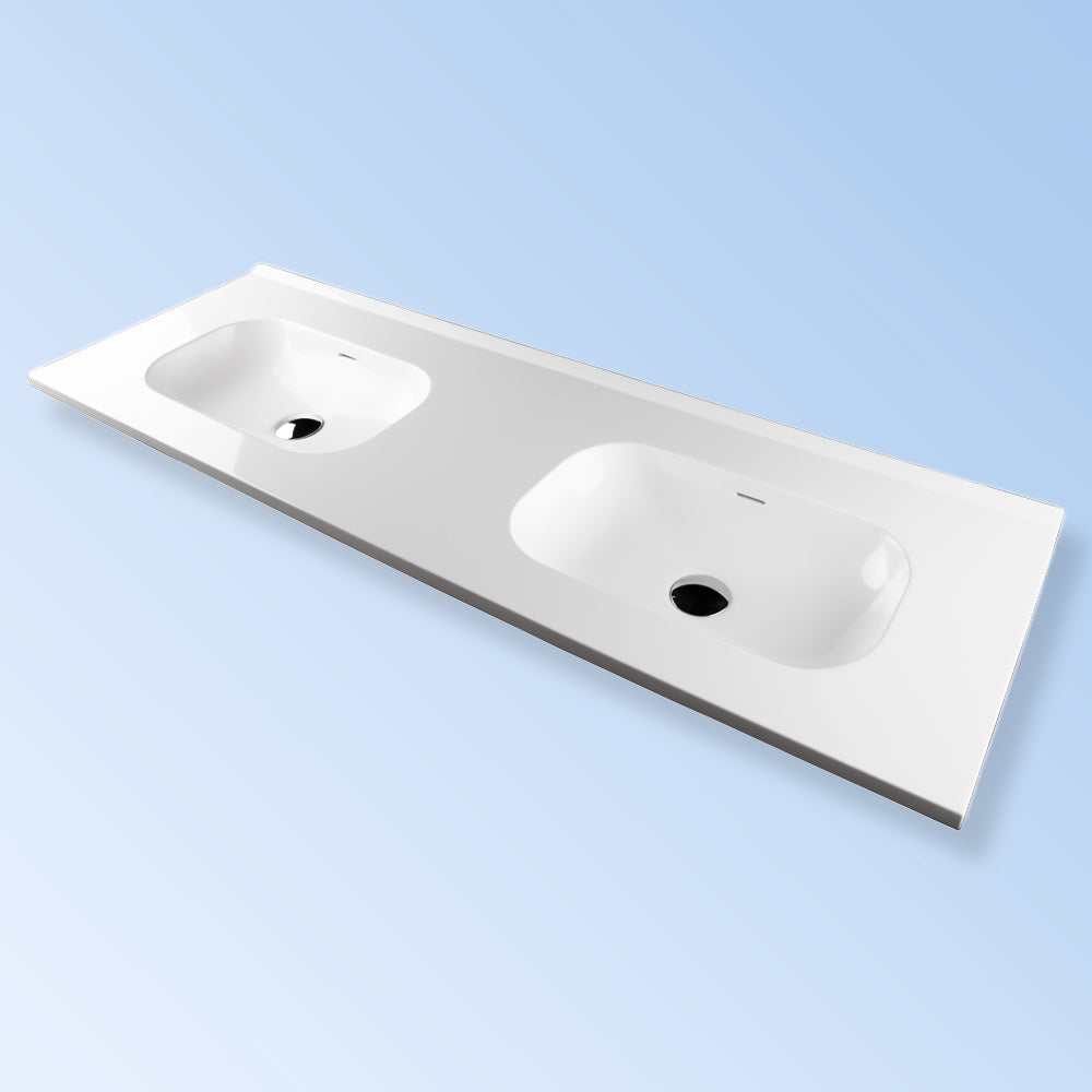 Lacava - Vanity Top Solid Surface Sink With Overflow. W: 55-3/4", D: 18, H: 5-1/2"