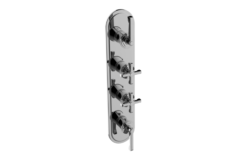Graff G-8188-ALM60C20-UBB-T - Traditional M-Series Valve Trim With Four Handles