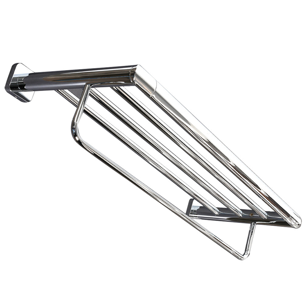 Lacava 9104-CR - Wall-Mount Towel Rack With A Towel Bar, Made Of Chrome Plated Brass. W: 23 5/8", D: 9 3/8", H: 4 3/4".
