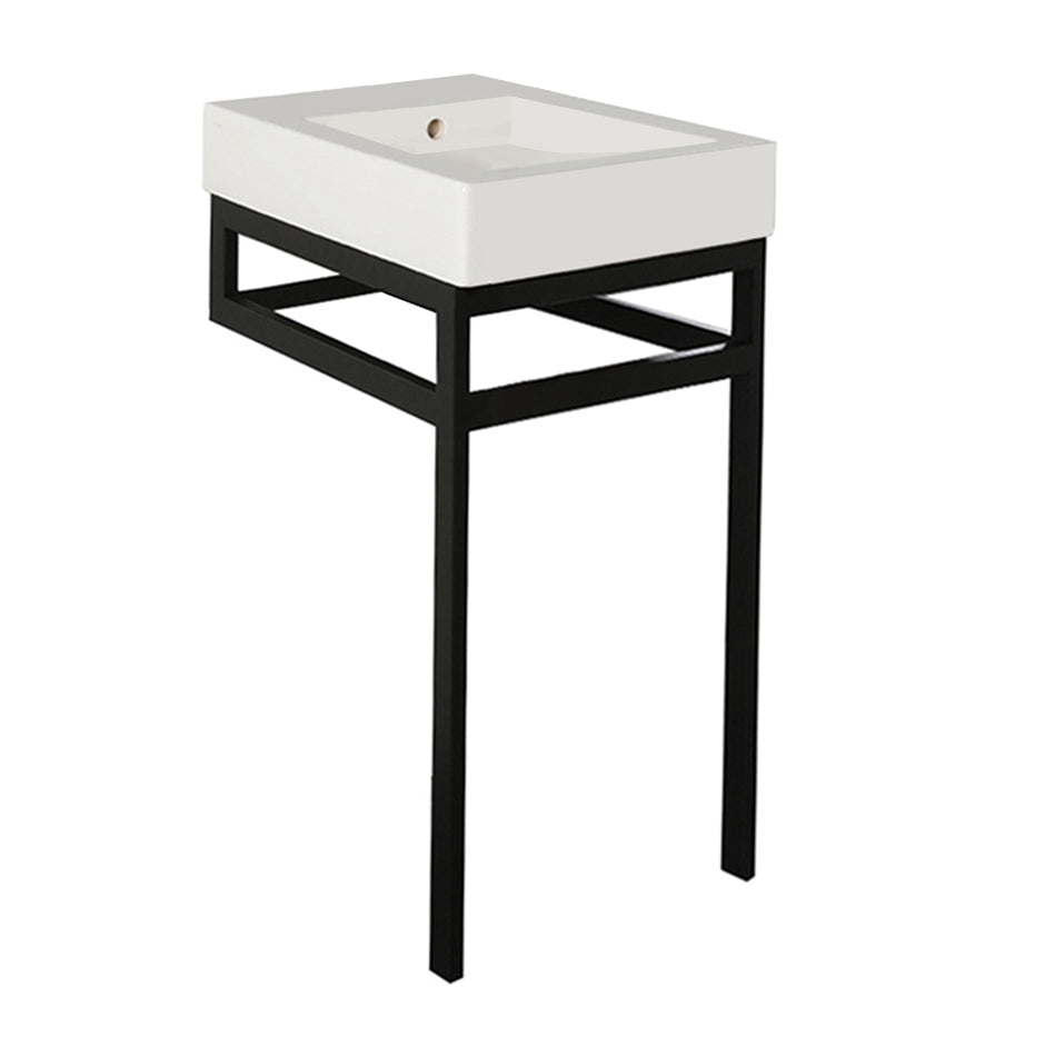 Lacava - Floor-Standing Metal Console Stand With A Towel Bar (Bathroom Sink 5066A Sold Separately), Made Of Stainless Steel Or Brass. It Must Be Attached To Wall. W: 39", D: 18", H: 29".