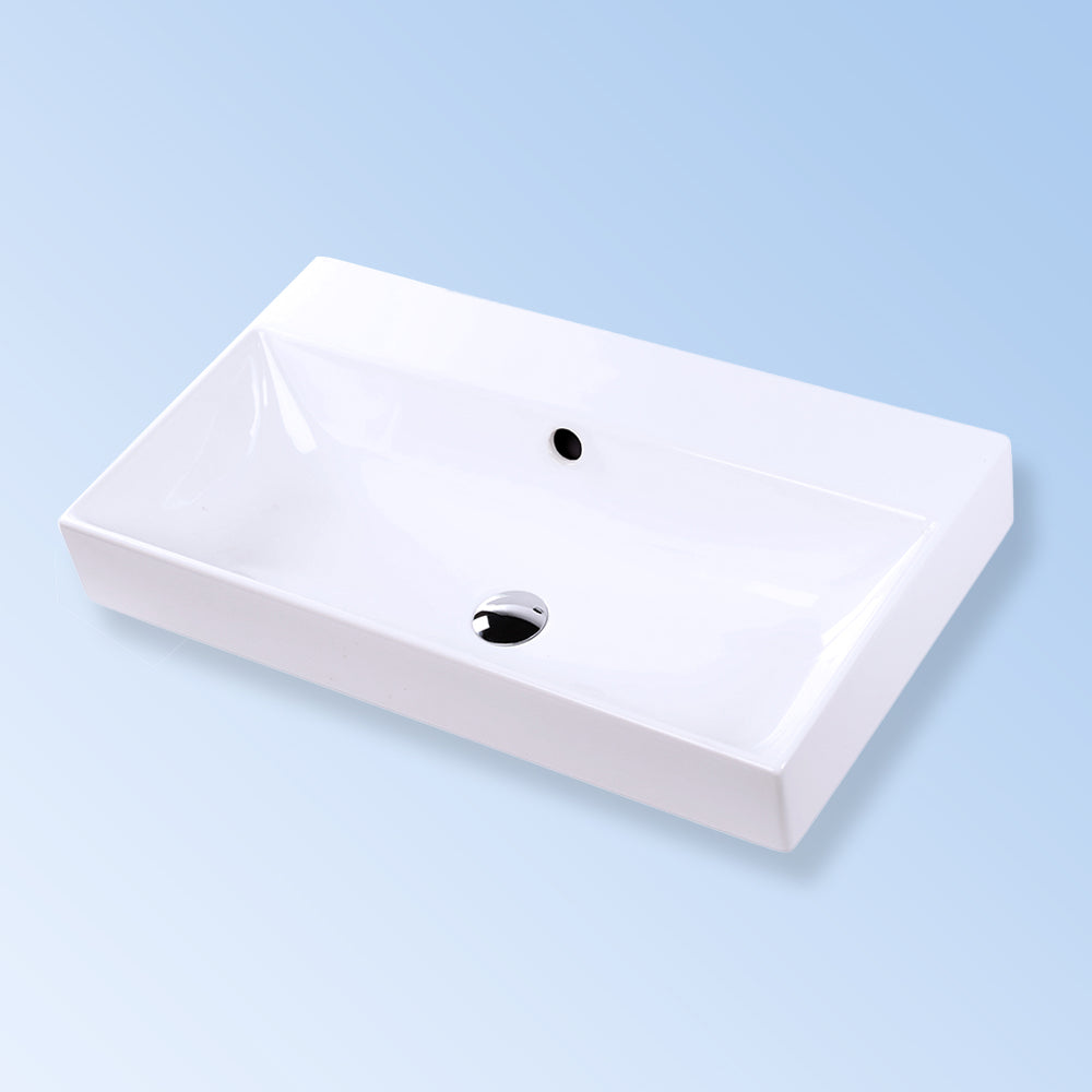 Lacava 5232-02-001 - Wall-Mount, Vanity Top Or Self-Rimming Porcelain Bathroom Sink With An Overflow, With 00 - No Faucet Holes, 01 - One Faucet Hole, 02 - Two Faucet Holes, 03 - Three Faucet Holes In 8" Spread. W: 31 5/8”, D: 18”, H: 7 1/4".