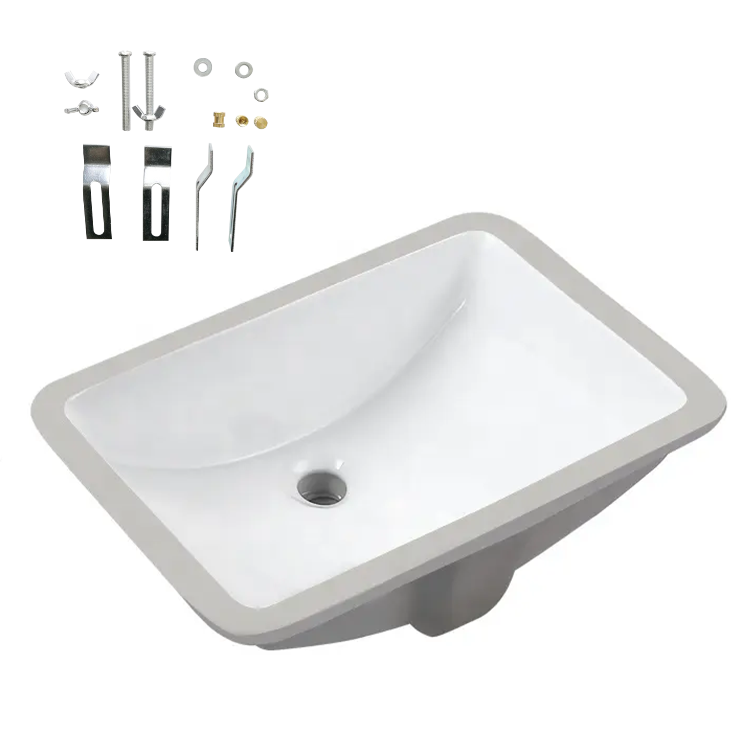 Undermount Bathroom Sink w/ Overflow (20" X 14" X 9")