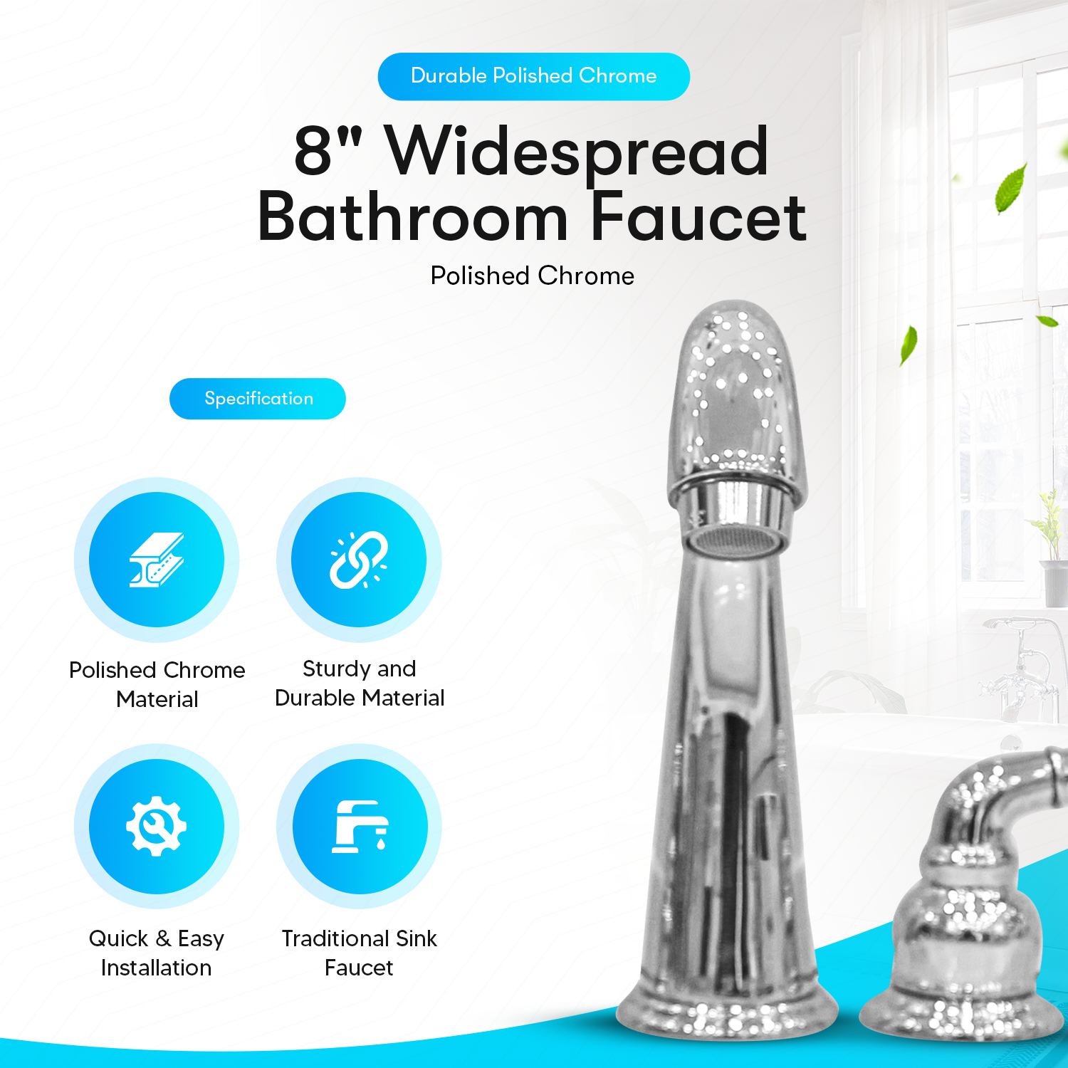 8" Widespread Bathroom Faucet