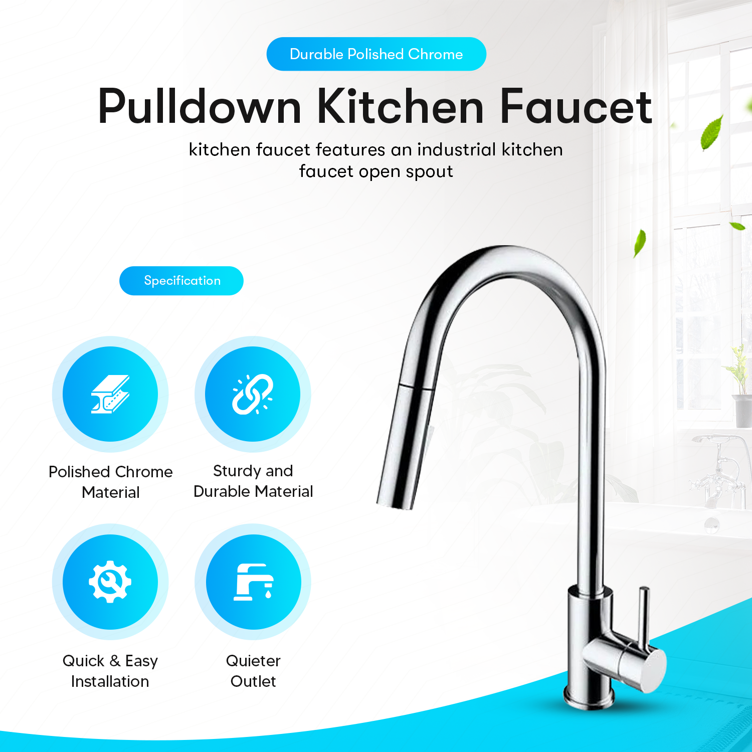 One-Handle High Arc Pulldown Kitchen Faucet