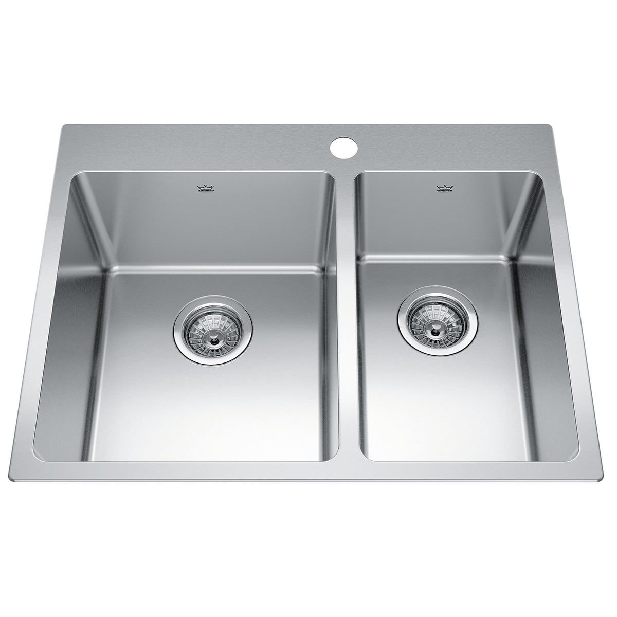 Kindred BCL2127R-9-1- Brookmore 27-in LR x 20.9-in FB Drop in Double Bowl Stainless Steel Kitchen Sink - FaucetExpress.ca