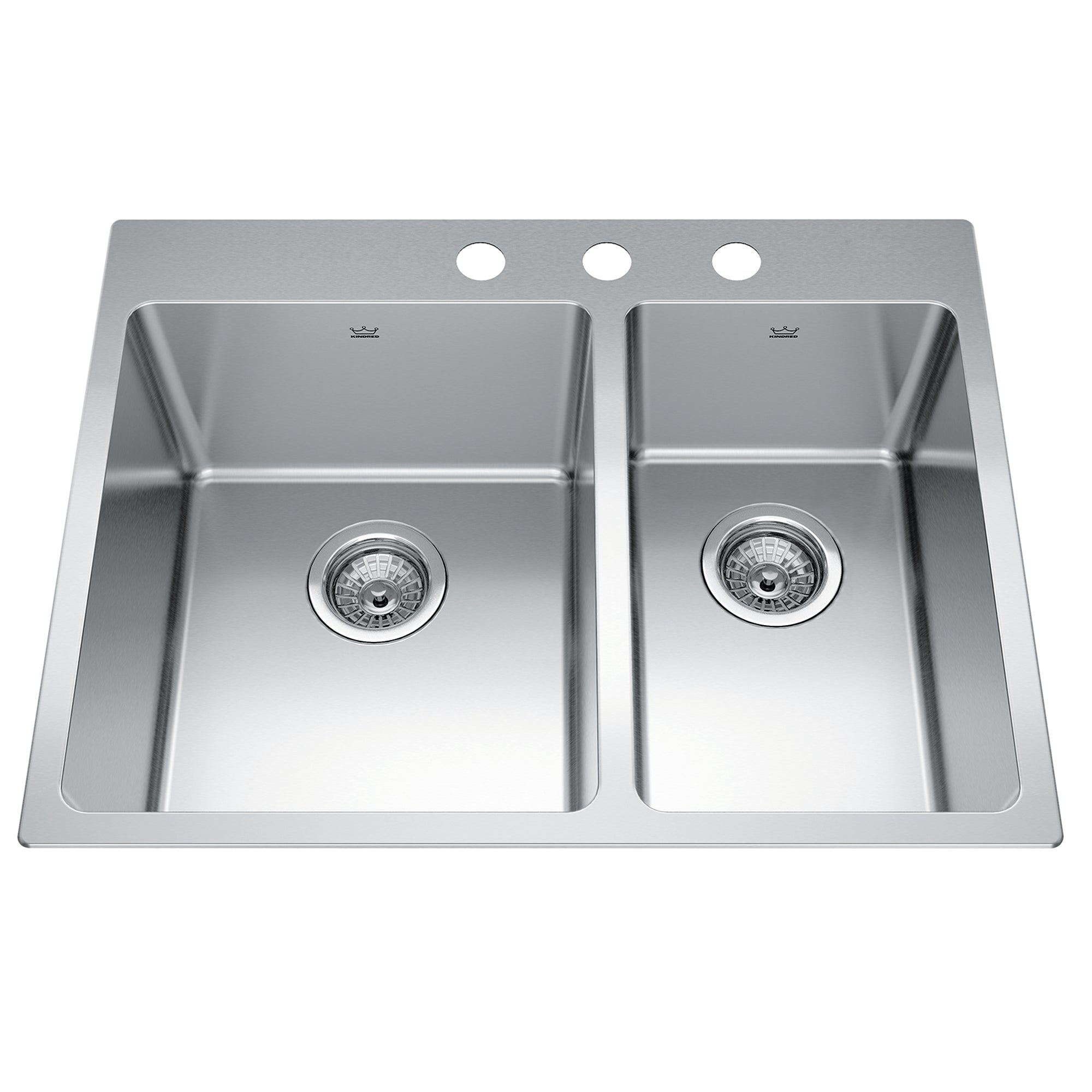 Kindred BCL2127R-9-3- Brookmore 27-in LR x 20.9-in FB Drop in Double Bowl Stainless Steel Kitchen Sink