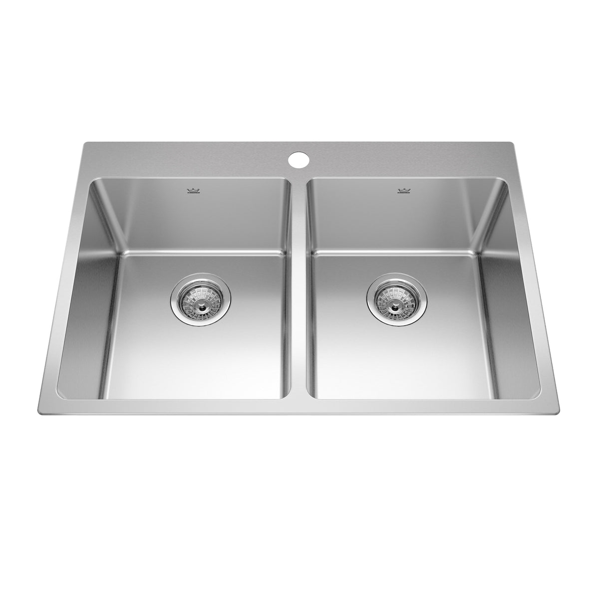 Kindred BDL2131-9-1- Brookmore 31-in LR x 20.9-in FB Drop in Double Bowl Stainless Steel Kitchen Sink - FaucetExpress.ca